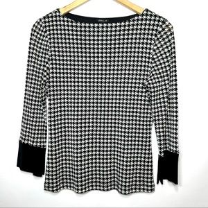 Vtg Women’s Arden B Houndstooth Blouse